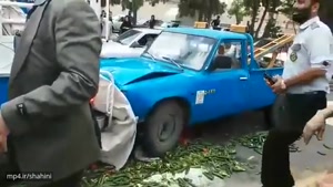 درگیری مسلحانه پلیس با نیسان میوه فروش در شیراز