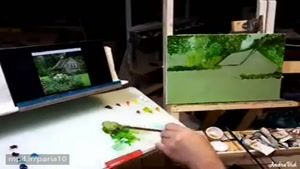ویدئو آموزش نقاشی رنگ روغن خیس در خیس