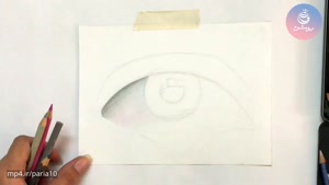 نقاشی چشم با مداد رنگی