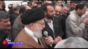 تجلی عشق و وابستگی میان رهبر و مردم در مناطق زلزله زده کرمانشاه 