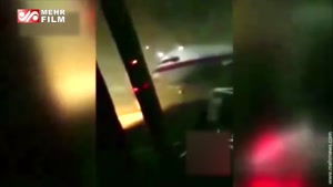 جابجا شدن بویینگ ۷۳۷ با طوفان شدید فرودگاه مهرآباد!