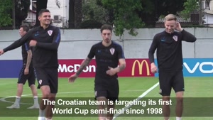 تمرینات تیم کرواسی پیش از بازی با روسیه