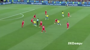 نیمار و کوتینهو در بازی برزیل و صربستان