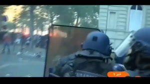 درگیری پلیس با شهروندان در جشن قهرمانی فرانسه