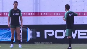 کریستیانو رونالدو در تمرین پرتغال قبل از بازی با اروگوئه