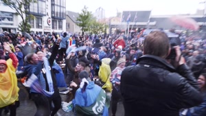 شادی طرفداران ایسلند بعد از مساوی با تیم آرژانتین
