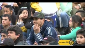 خوشحالی طرفداران آرژانتین پس از گل پیروزی