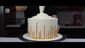 تزیین کیک با پاپکورن کاراملی