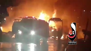 انفجار تانکر و اتوبوس در ترمینال سنندج
