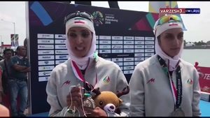 حرف های نازنین رحمانی و مریم امیدی پارسا پس از کسب مدال نقره روئینگ سبک وزن