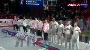 اهدای مدال برنز به تیم بسکتبال سه نفره ایران