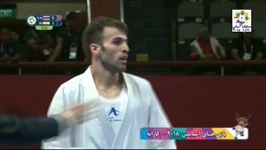پیروزی بهمن عسگری در مرحله یک چهارم نهایی کاراته