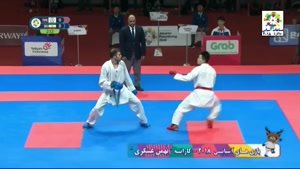پیروزی بهمن عسگری در مرحله نیمه نهایی کاراته