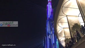 برج خلیفه دبی در شب ولنتاین