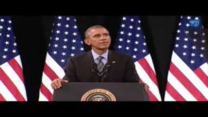 قطع سخنرانی رئیس جمهور آمریکا در لاس وگاس