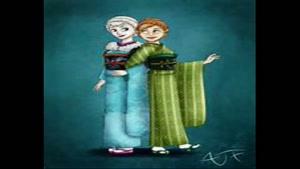 السا و آنا با لباس ژاپون قدیم