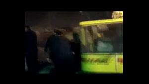 لحظه سقوط جرثقیل درچندسانتیمتری محمدباقر قالیباف
