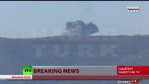 فیلم/ صحنه سقوط جنگنده در مرز ترکیه