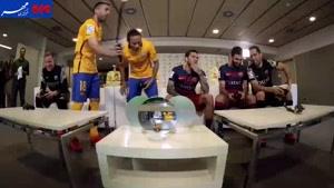فیلم/ کری خوانی جالب بازیکنان بارسلونا هنگام بازی فیفا ۱۶
