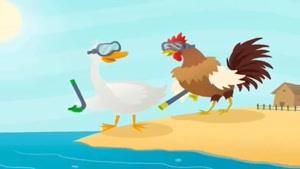 داستان کوتاه انگلیسی اردک، خروس، و پری دریایی