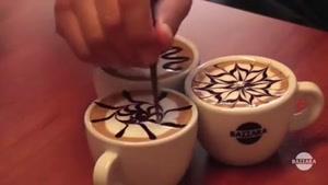 تزئین فنجان قهوه با شکلات