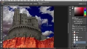 آموزش فتوشاپ - قلعه ای در کوهستان - قسمت 5