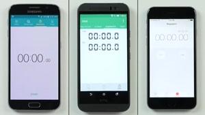 مقایسه سرعت S6 و M9 و iPhone 6