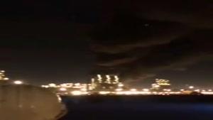 فیلم/آتش سوزی در شهرک صنعتی الجبیل در شرق عربستان