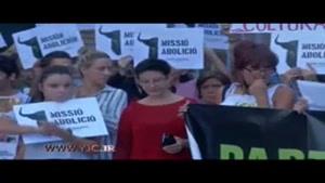 تظاهرات مردم اسپانیا در اعتراض به گاو بازی