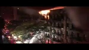 آتش سوزی مهیب در ساختمان پنج طبقه