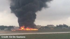 سقوط هواپیمای metroliner در فرودگاه مالت