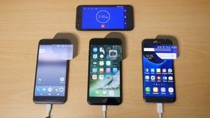 Pixel XL vs iPhone 7 Plus vs Galaxy S7 Edge - Battery Charging Speed Test