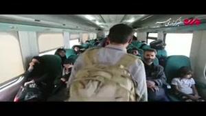 فیلم/ تردد زائران اربعین با قطار رایگان در مرز شلمچه