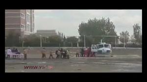 انتقال مجروحین حادثه قطار در سمنان با هلی‌کوپتر 
