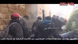 فیلم/صحنه هایی از نبرد ارتش سوریه با تروریستها در شرق حلب