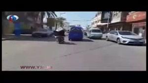 الحوثی سوار برموتور در خیابان های یمن 