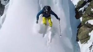اسکی خطرناک از نوک بلندترین قله