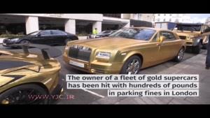 شاهزاده سعودی با خودروهایی از جنس طلا خودنمایی کرد 