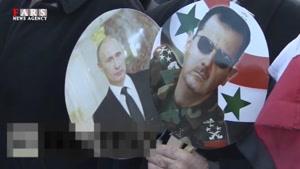 تظاهرات حمایتی از سوریه در مسکو و تلاش حامیان تل‌آویو برای اخلال