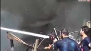 فیلم/آتش سوزی در بازاری در دمشق
