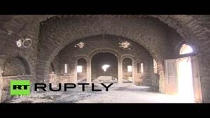 فیلم/خسارتهایی که تکفیریها به یک کلیسای قدیمی سوریه وارد کردند