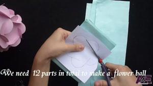 طریقه ساخت گل های توپی سه بعدی با کاغذ