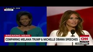 فیلم/همسر ترامپ متن سخنرانی میشل اوباما را کپی برداری کرد