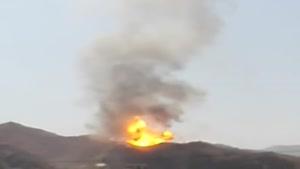 فیلم/ آتش‌سوزی در خط لوله پلی اتیلن غرب