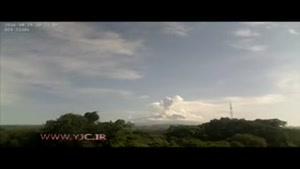 لحظه‌ی فعال شدن کوه آتشفشان در مکزیک