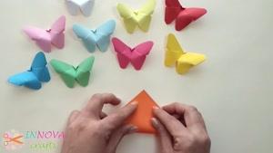 ساخت پروانه های رنگی با کاغذ