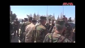 فیلم/بازدید وزیر دفاع سوریه از مواضع ارتش در تدمر