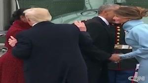 ویدئویی از لحظه آخر خداحافظی اوباما با کاخ سفید
