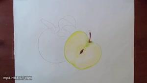 تایم لپس نقاشی سیب سبز
