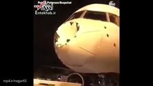 فرورفتن دماغه هواپیما در تصادف با یک پرنده
